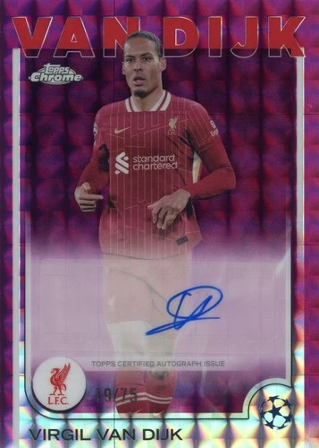 Virgil van Dijk 2024 Topps Chrome UCL Magenta Geo /75
