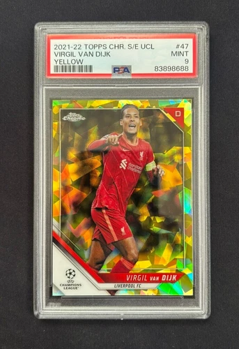 Virgil van Dijk 2021 Topps Chrome UCL Sapphire Yellow /99
