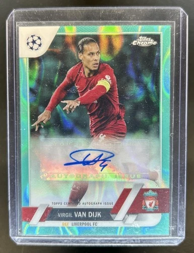 Virgil van Dijk 2022 Topps Chrome UEFA Aqua Lava #CA-VV