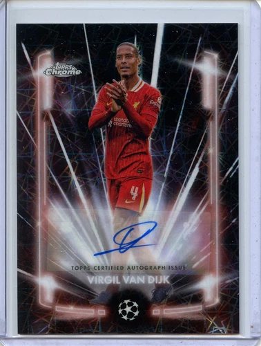 Virgil van Dijk 2024 Topps Chrome UEFA Black Lazer