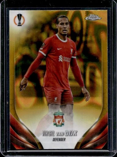 Virgil van Dijk 2023 Topps Chrome UEFA Gold Lava Refractor