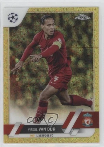 Virgil van Dijk 2022 Topps Chrome UEFA Gold Mini-Diamond Refractor /50