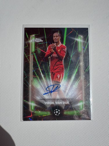 Virgil van Dijk 2024 Topps Chrome UEFA Green Black Lazer /99