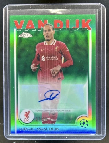 Virgil van Dijk 2024 Topps Chrome UEFA Green Refractor /99