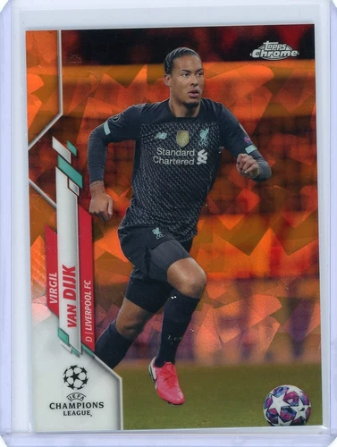 Virgil Van Dijk 2019 Topps Chrome Zaffiro Arancione Rifrattore /50