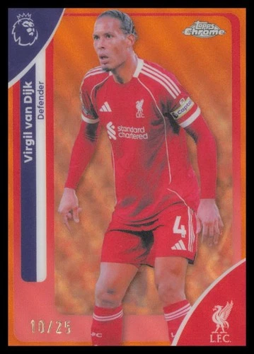 Virgil van Dijk 2025 Topps Cromo Premier League Naranja /25
