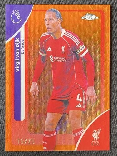 Virgil van Dijk 2026 Topps Cromo Premier League Naranja Onda /25