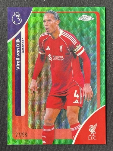 Virgil van Dijk 2026 Topps Cromo Premier League Onda Verde /99