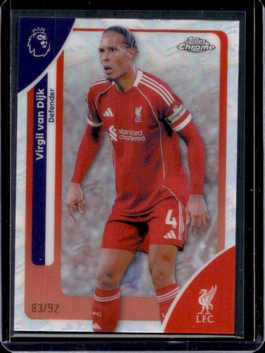 Virgil van Dijk 2026 Topps Cromo Premier League Retrofractor /92