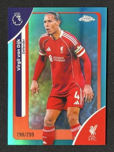Virgil van Dijk 2025 Topps Cromo Premier League Teal Refractor /299