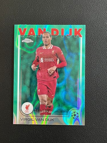 Virgil van Dijk 2024 Topps Cromo UEFA Aqua Lava Refractor /199