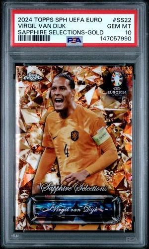 Virgil van Dijk 2024 Topps Cromo UEFA Euro Zafiro Oro /50
