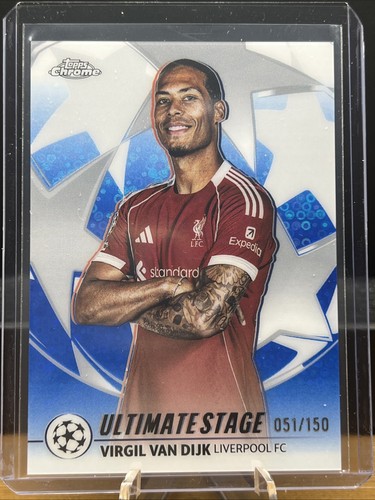 Virgil van Dijk 2025 Topps Cromo UEFA UCC Azul Refractor /150
