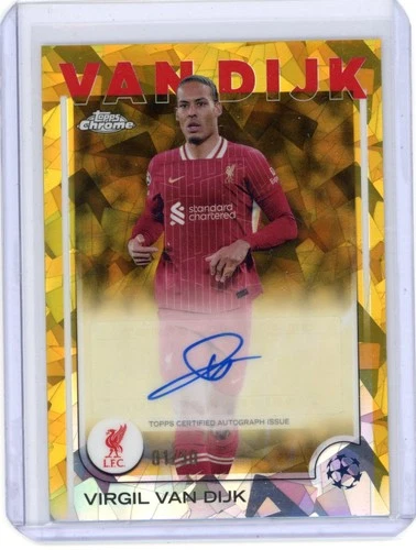 Virgil van Dijk 2024 Topps Cromo UEFA Zafiro Amarillo Refractor /50