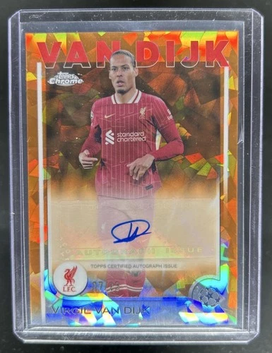 Virgil van Dijk 2024 Topps Cromo Zafiro UEFA Naranja /25