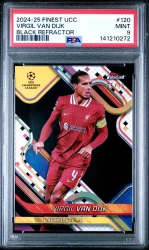 Virgil van Dijk 2024 Topps Finest Black Refractor /10