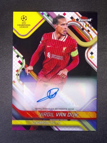 Virgil van Dijk 2024 Topps Finest Black Refractor /10