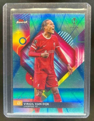 Virgil van Dijk 2023 Topps Finest Blue Aqua Vapor Wave /250
