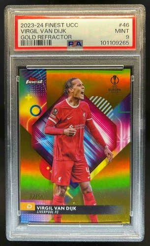 Virgil van Dijk 2023 Panini Finest Gold Refractor /50