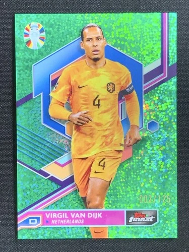 Virgil van Dijk 2023 Topps Finest Green Speckle /125