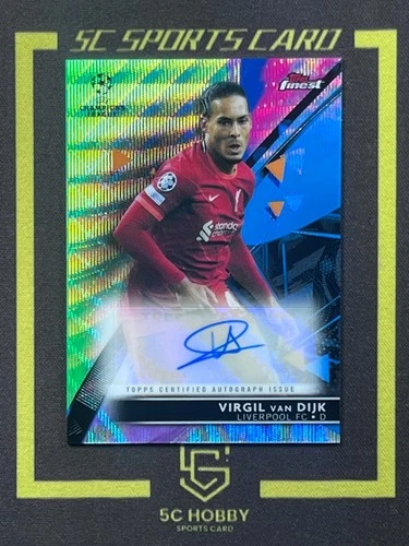 Virgil van Dijk 2022 Topps Finest Green Wave Refractor /99