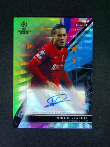 Virgil van Dijk 2021 Topps Finest Green Wave Refractor /99