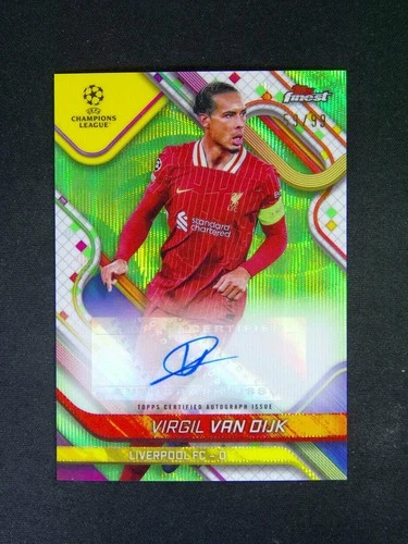 Virgil van Dijk 2024 Topps Finest Green Wave Refractor /99