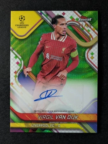 Virgil van Dijk 2024 Topps Finest Neon Green RayWave /99