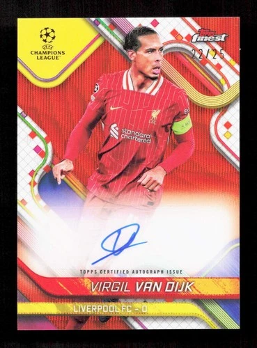 Virgil van Dijk 2024 Topps Finest Orange Wave /25