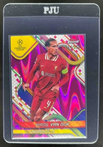 Virgil van Dijk 2024 Topps Finest Pink Raywave Refractor /250