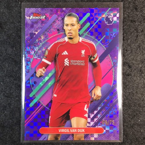 Virgil van Dijk 2026 Topps Finest Premier League Purple Checker 259/75
