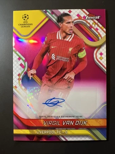 Virgil van Dijk 2024 Panini Finest UEFA Magenta Wave Refractor /75