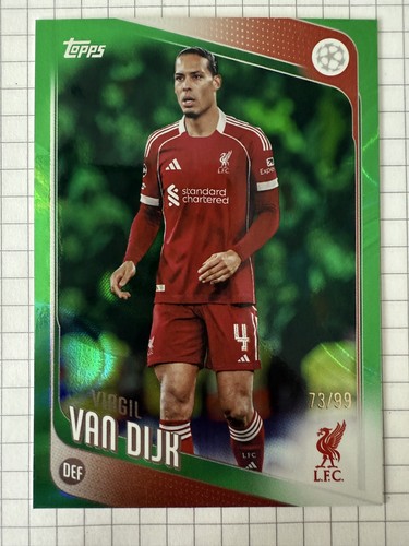 Virgil van Dijk 2025 Topps Flagship Green Raindrops /99
