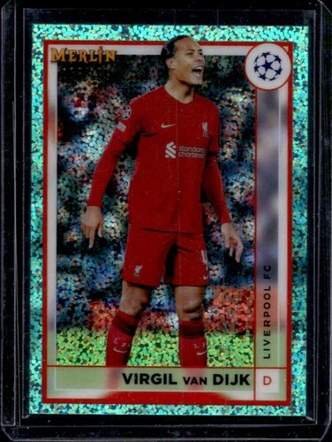 Virgil van Dijk 2022 Topps Merlin Chrome Aqua Speckle Refractor /199