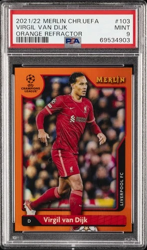 Virgil van Dijk 2021 Topps Merlin Chrome Orange Refractor /25
