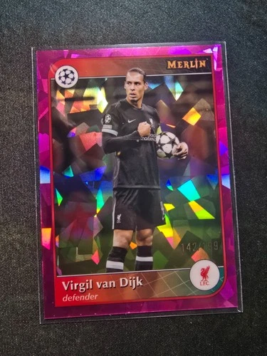 Virgil van Dijk 2024 Topps Merlin Chrome Pink Cracked Ice /199