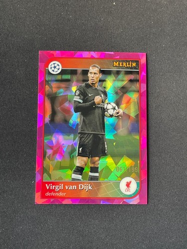 Virgil van Dijk 2024 Topps Merlin Chrome Pink Ice Refractor /199