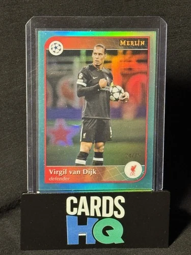 Virgil van Dijk 2024 Topps Merlin Chrome UEFA Aqua Refractor /75