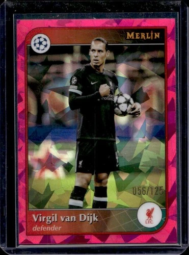 Virgil van Dijk 2024 Topps Merlin Chrome UEFA Magenta Atomic Refractor /125