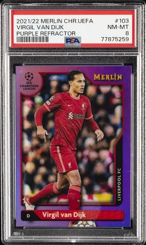 Virgil van Dijk 2021 Topps Merlin Chrome UEFA Sapphire Green /15