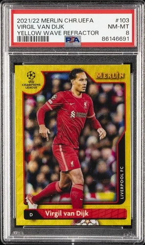 Virgil van Dijk 2021 Topps Merlin Chrome Yellow Wave /225
