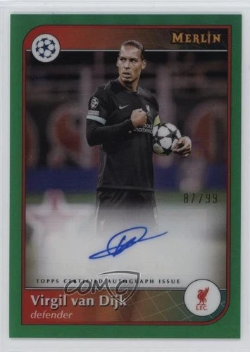 Virgil van Dijk 2024 Panini Merlin UEFA Club Competizioni Sapphire Green /99