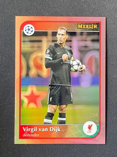 Virgil van Dijk 2024 Topps Merlin UEFA Club oro rosa refractor /250
