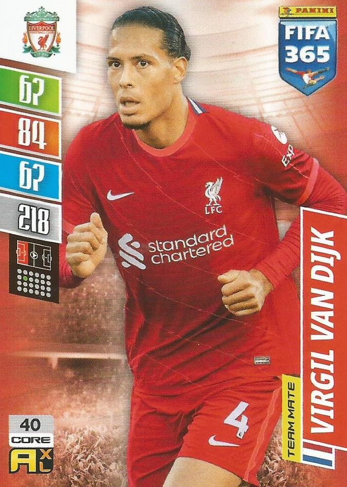 Virgil van Dijk 2022 Panini Adrenalyn XL FIFA 365