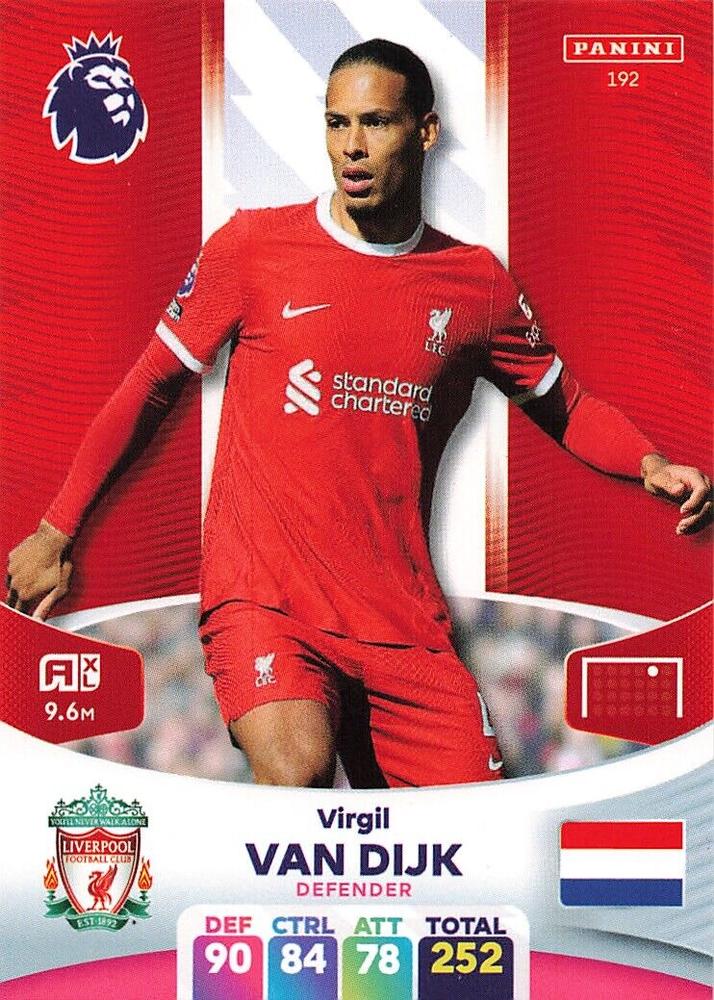 Virgil van Dijk 2024 Panini Adrenalyn XL Premier League