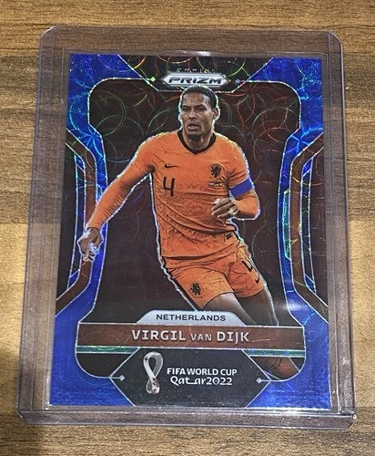 Virgil van Dijk 2022 Panini Prizm FIFA World Cup Qatar Blue Choice /135