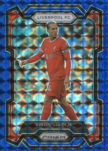 Virgil van Dijk 2023 Panini Prizm Premier League Mosaico Blu