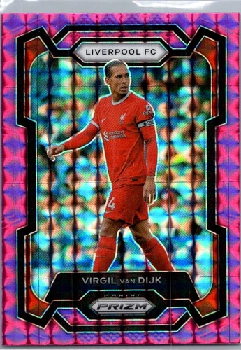 Virgil van Dijk 2023 Panini Prizm Premier League Pink Mosaic Prizm