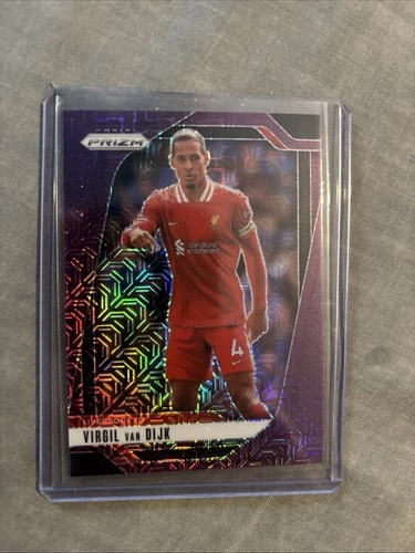 Virgil van Dijk 2024 Panini Prizm Premier League Purple Mojo Prizm /25