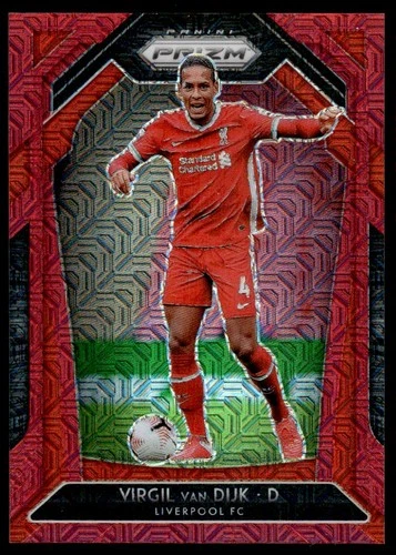 Virgil van Dijk 2020 Panini Prizm Premier League Red Mojo /135